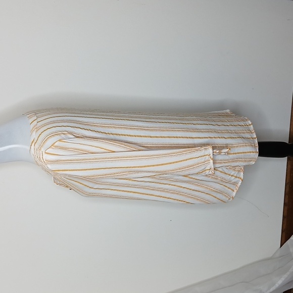 Retrology womens orange scrunchy striped blouse size small - Picture 8 of 16